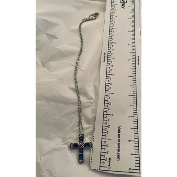 Pretty blue opal X CROSS NECKLACE - Picture 6 of 6